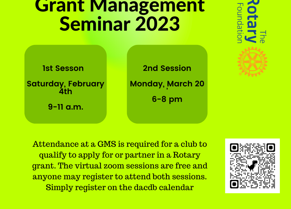 Two Grant Management Seminars on Tap